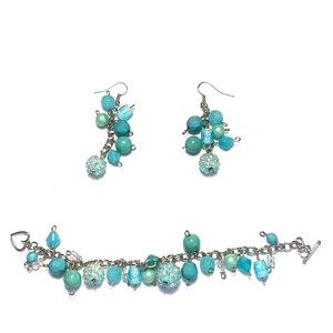 Handmade Turquoise Bracelet and Earring Set